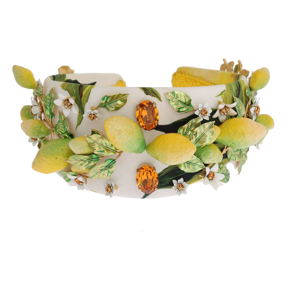 Dolce & Gabbana Citron Kristall Tiara Hårband Multicolor, Dam