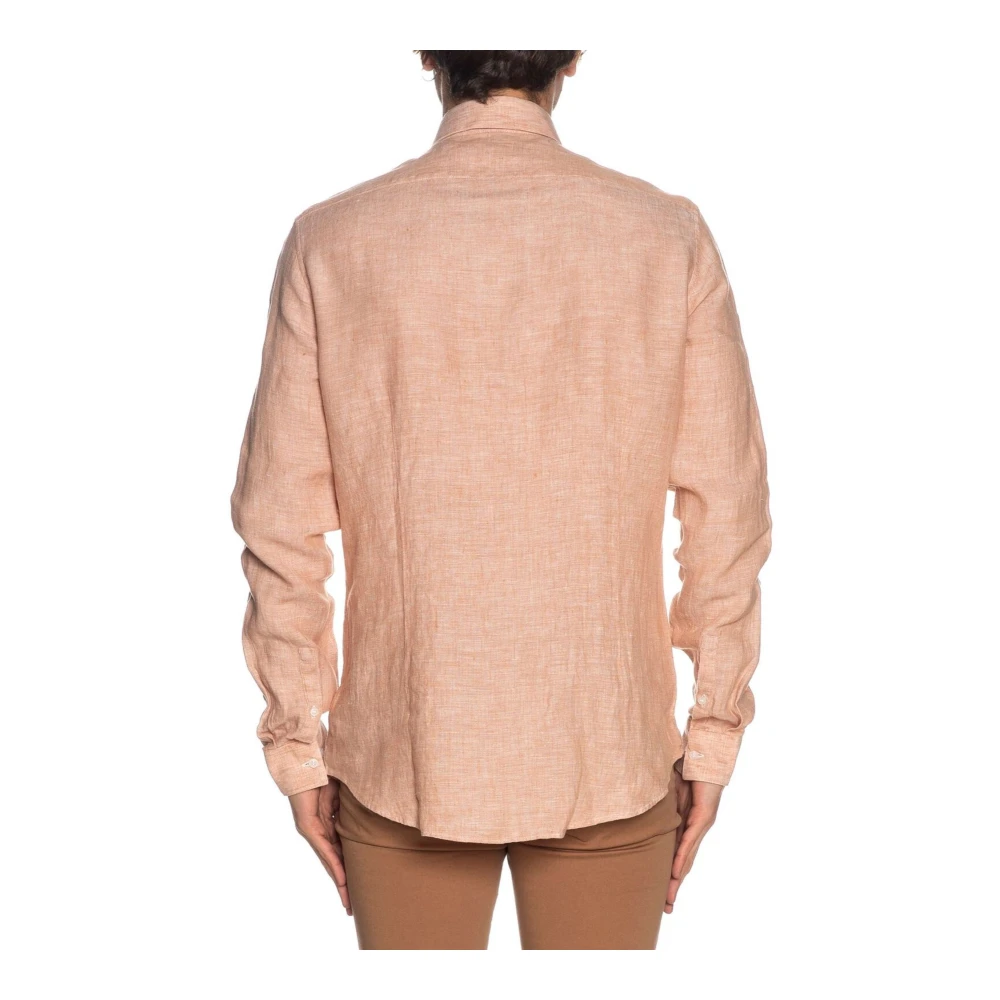 Calvin Klein Linnen Slim Solid Overhemd Pink Heren