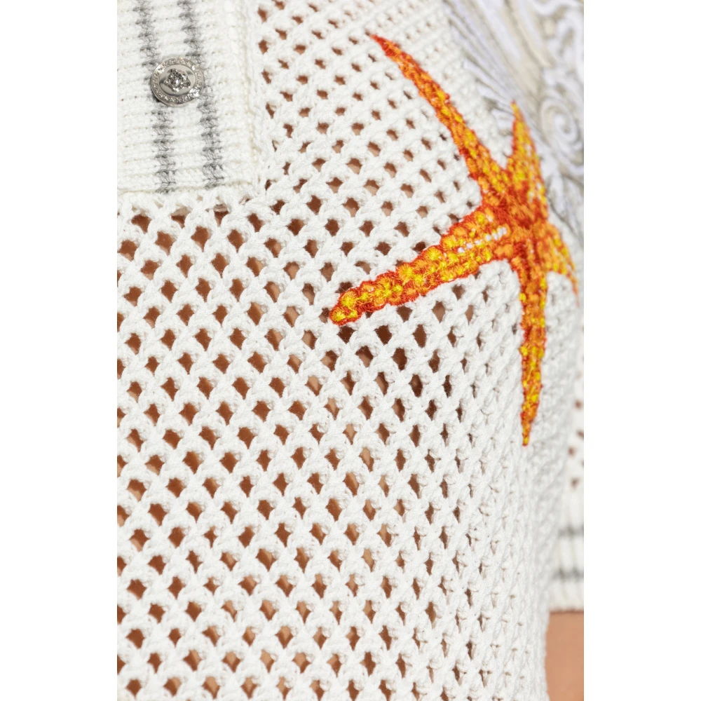 Versace Lacework Oversize Polo Beige Dames