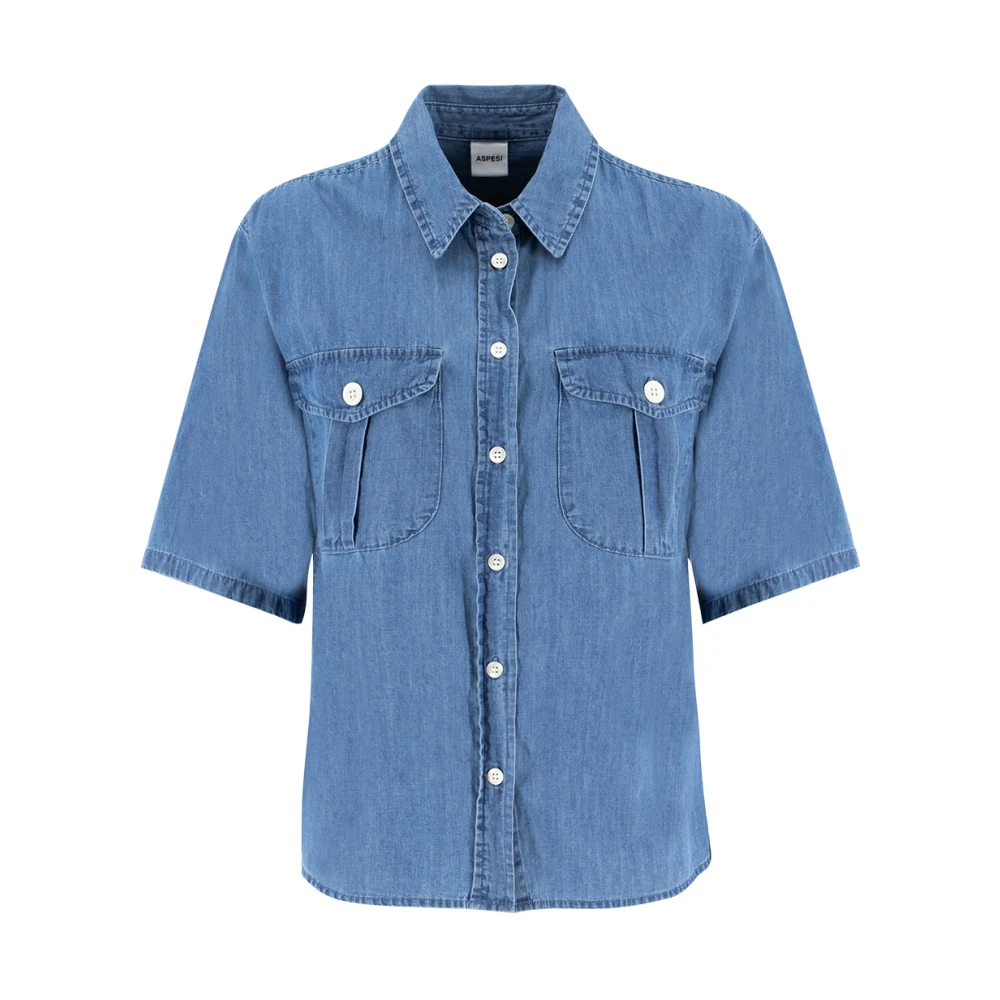 Aspesi Women's Blue Clothing Shirts Denim/Denim Ss24