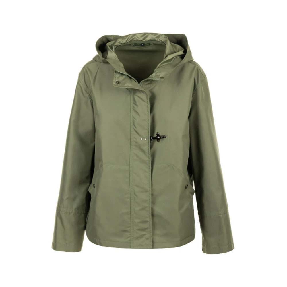 Fay Groene Flared Parka met Capuchon Green Heren