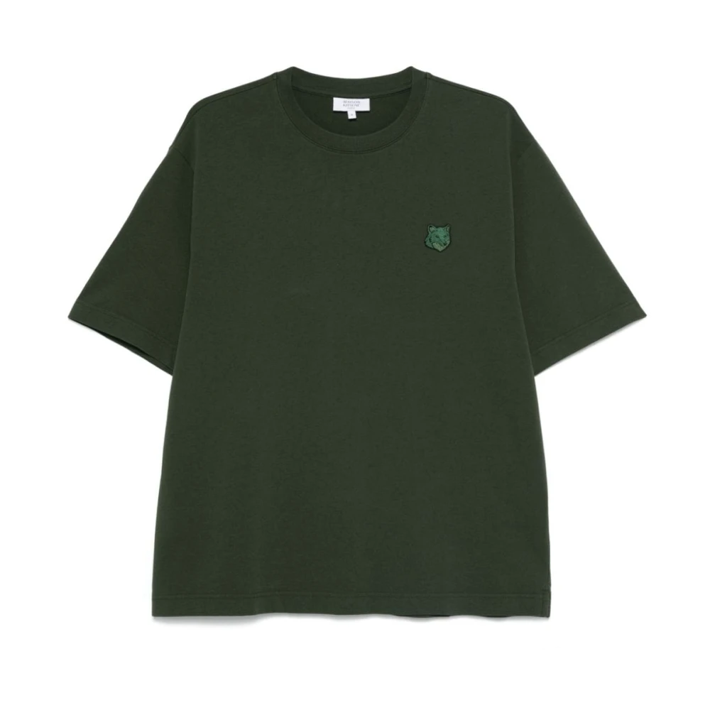 Maison Kitsuné Grön T-shirt för män Aw24 Green, Herr