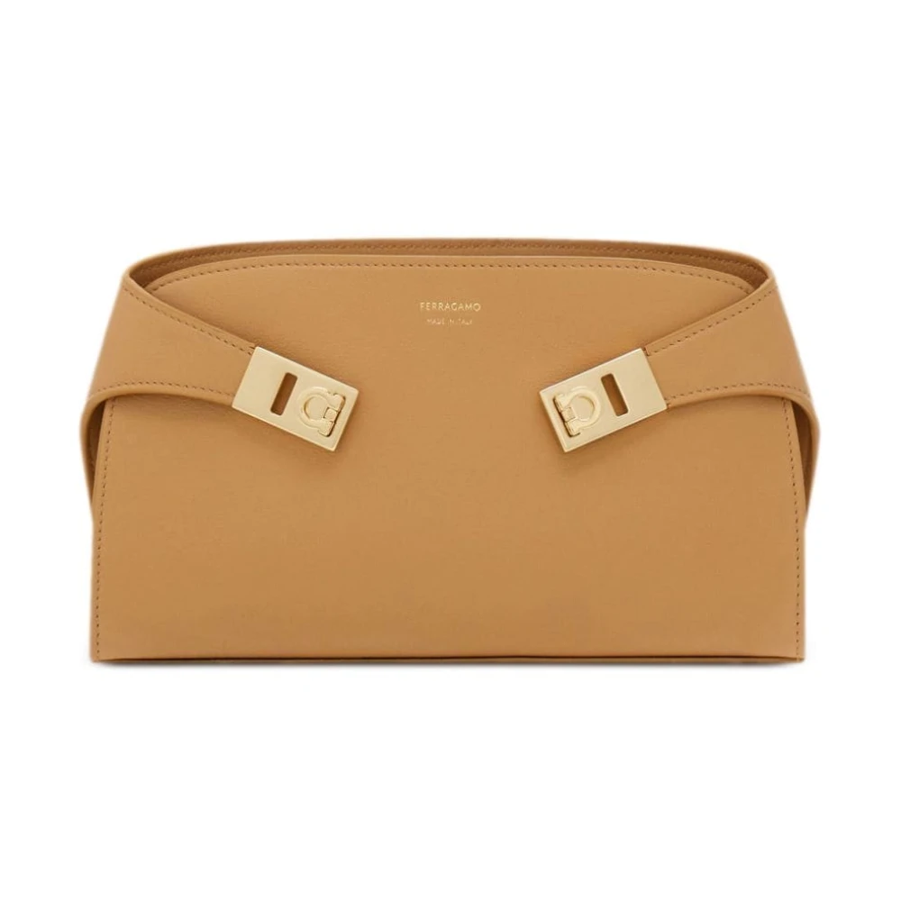 Salvatore Ferragamo Mini Hug Beige Leren Crossbody Tas Beige Dames