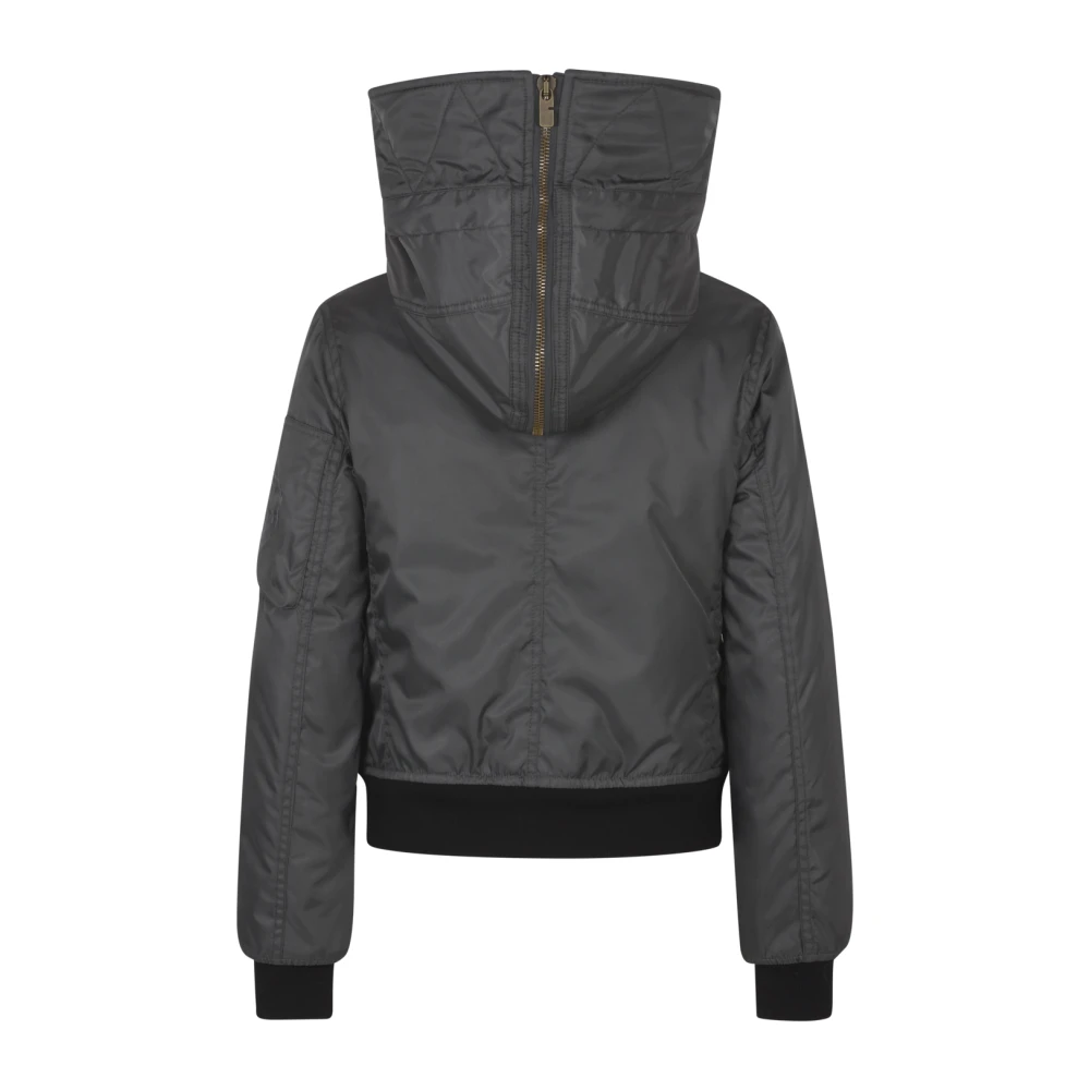 Burberry Cropped Parka met B Shield Embleem Gray Dames