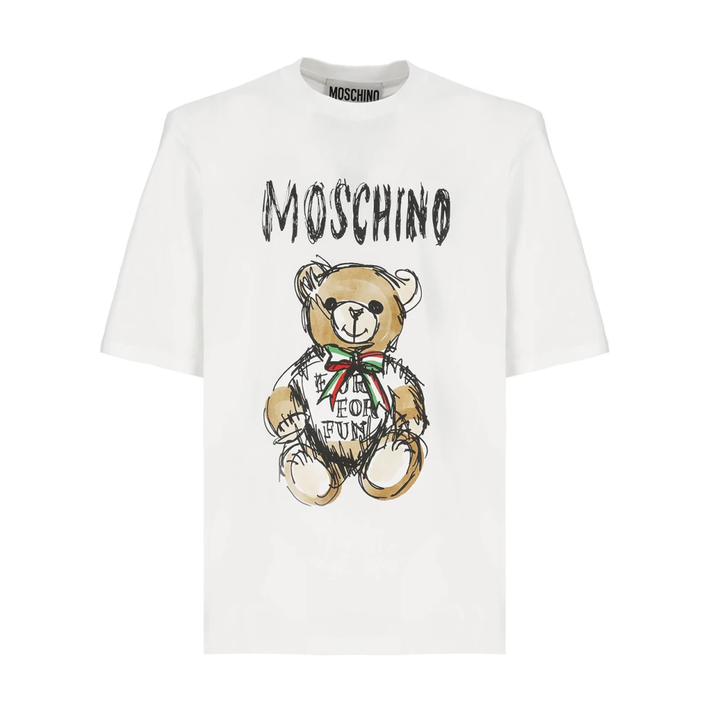 Moschino Witte Teddy Bear Logo T-shirt White Heren