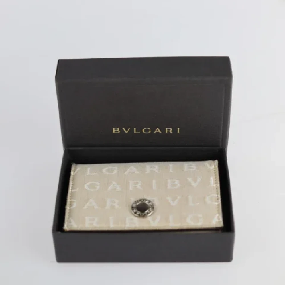 Bvlgari Vintage Pre-owned Canvas wallets Beige Dames