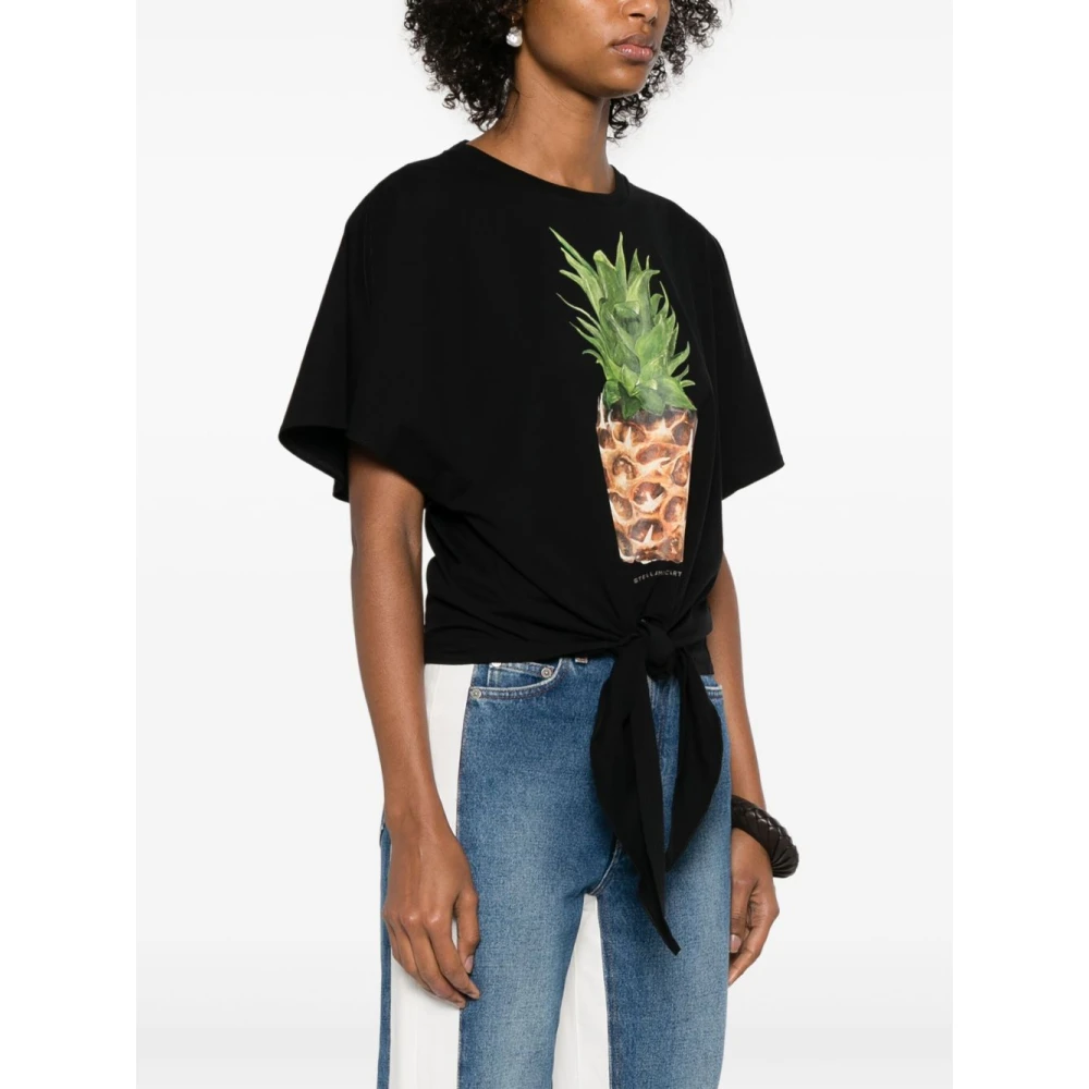 Stella Mccartney Zwart Grafisch Print T-shirts en Polos Black Dames