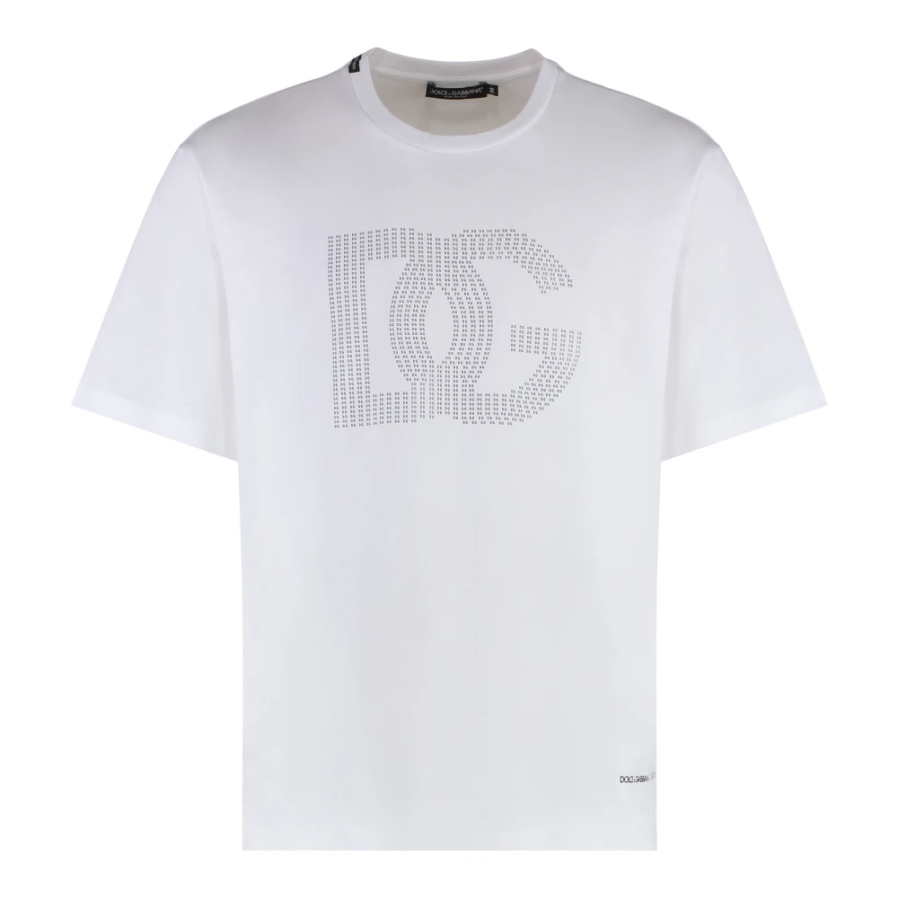 Dolce & Gabbana Men's White T-Shirts, Xl, Cotton Crew-Neck T-Shirt
