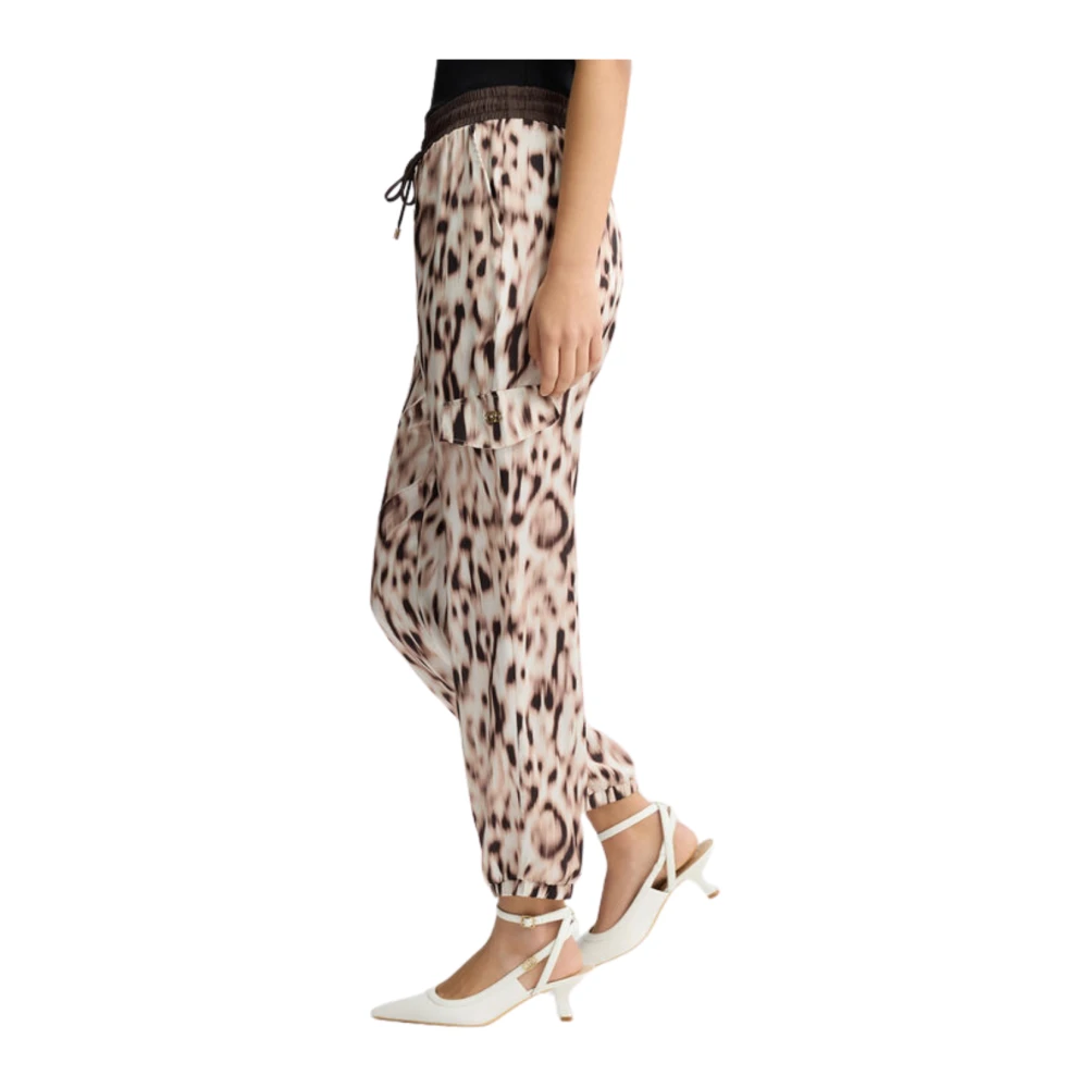 Liu Jo Dierenprint Satijnen Jogger Broek Multicolor Dames