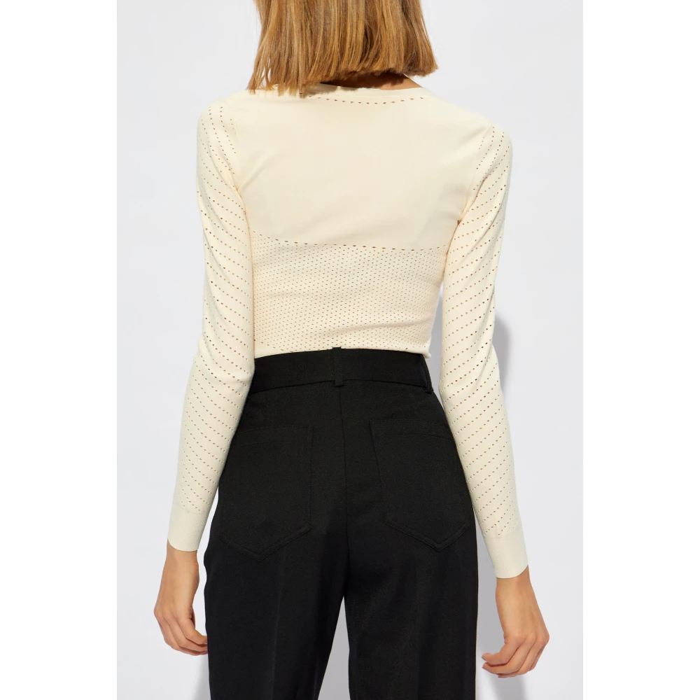 Max Mara Geperforeerde top Nadar Beige Dames