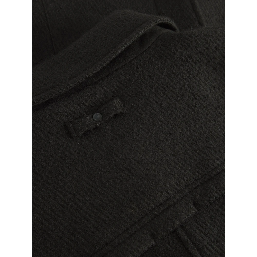 Gabba Zwarte Wollen Single-Breasted Jas Black Heren