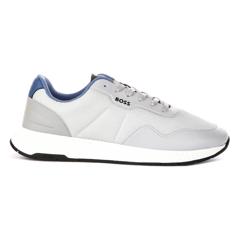 Hugo Men's Gray Sneakers, 11 Uk, Titanium Runner Trainers