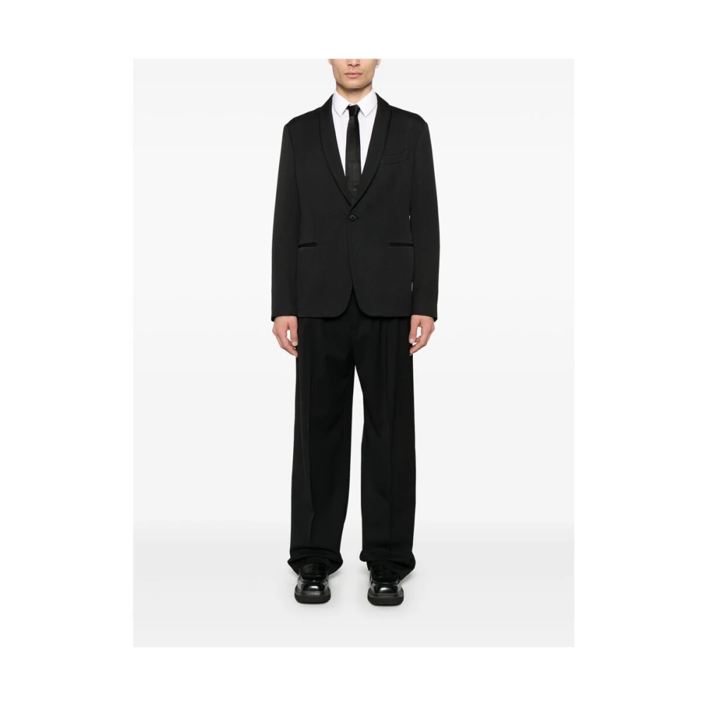 Giorgio Armani Zwarte Shawl Revers Jas Black Heren
