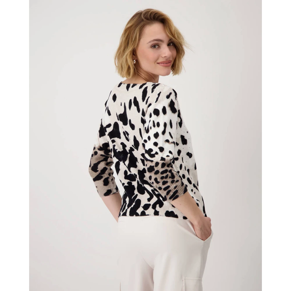 monari Stijlvolle Pullover Sweater White Dames