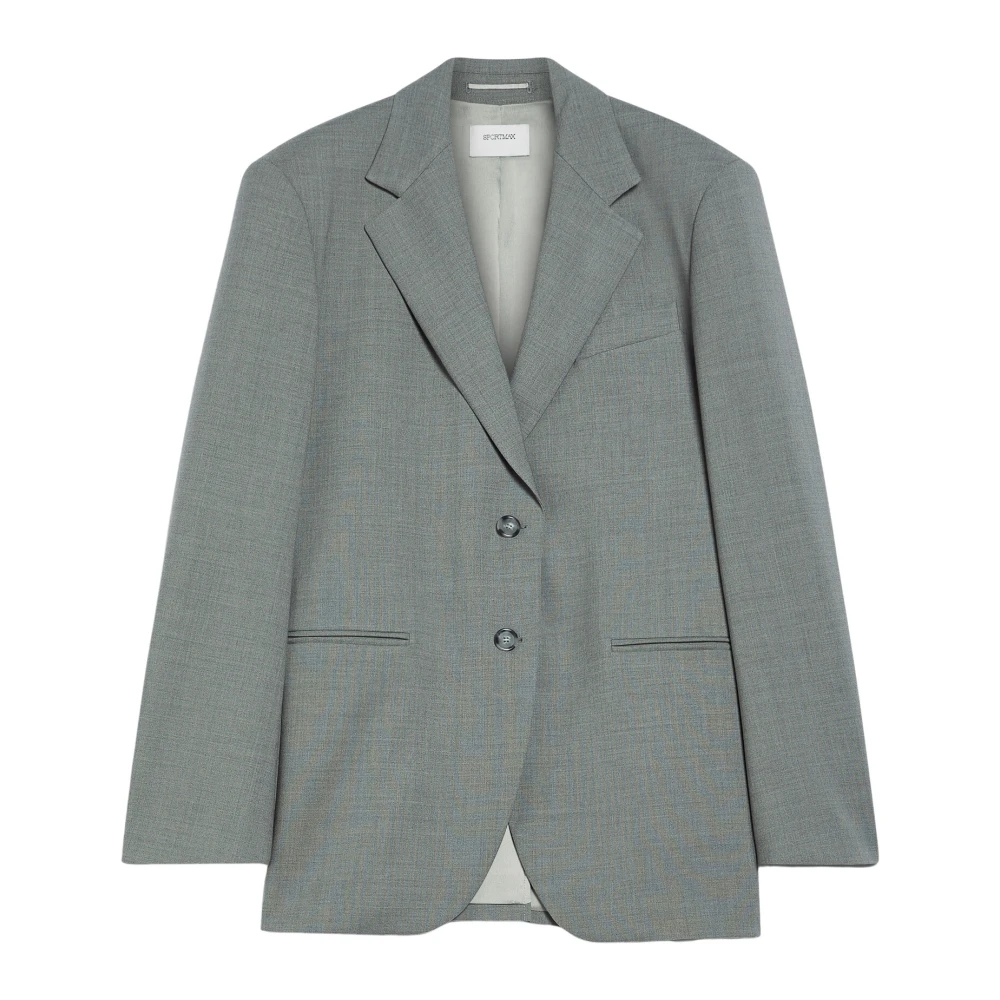 SPORTMAX Lichtgrijze Oversized Getailleerde Jas Gray Dames