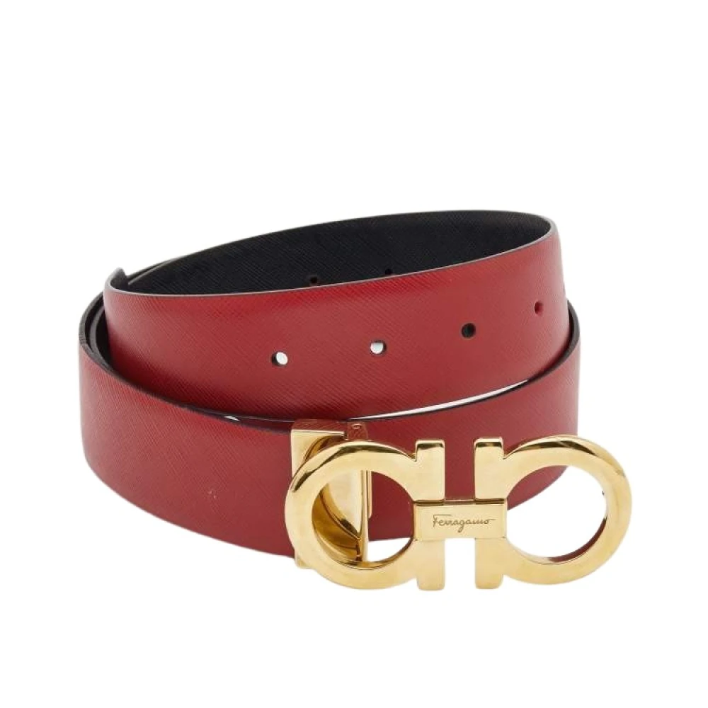 Salvatore Ferragamo Klassieke Leren Riem voor Mannen Red Dames