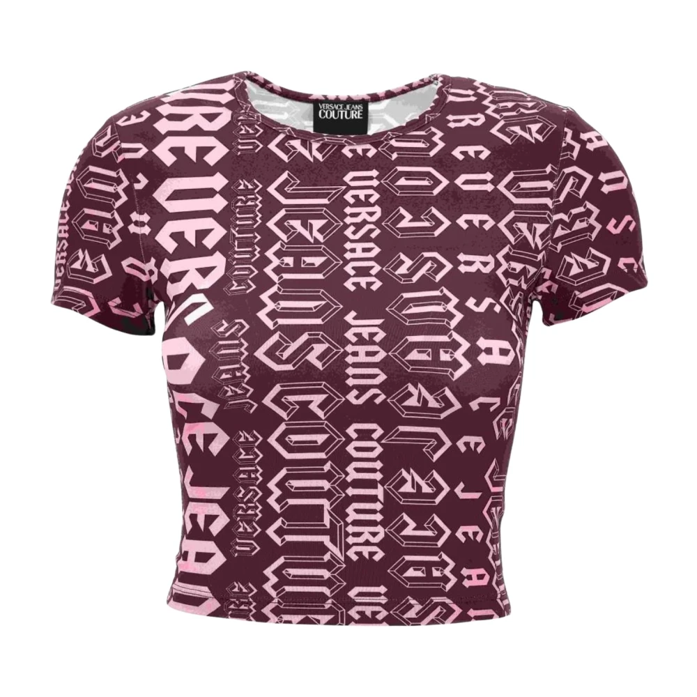 Versace Jeans Couture Paarse T-shirt voor vrouwen Aw24 Purple Dames