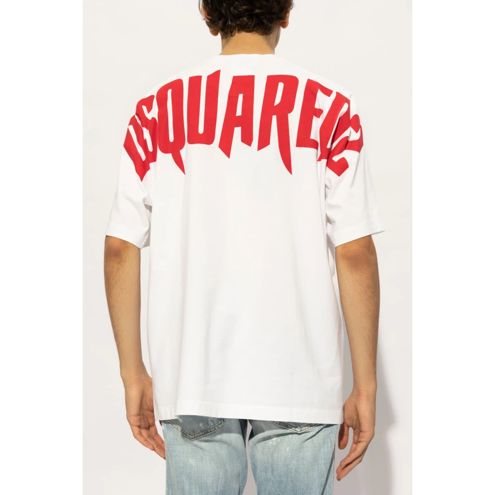 Dsquared2 T-shirt met logo White Heren