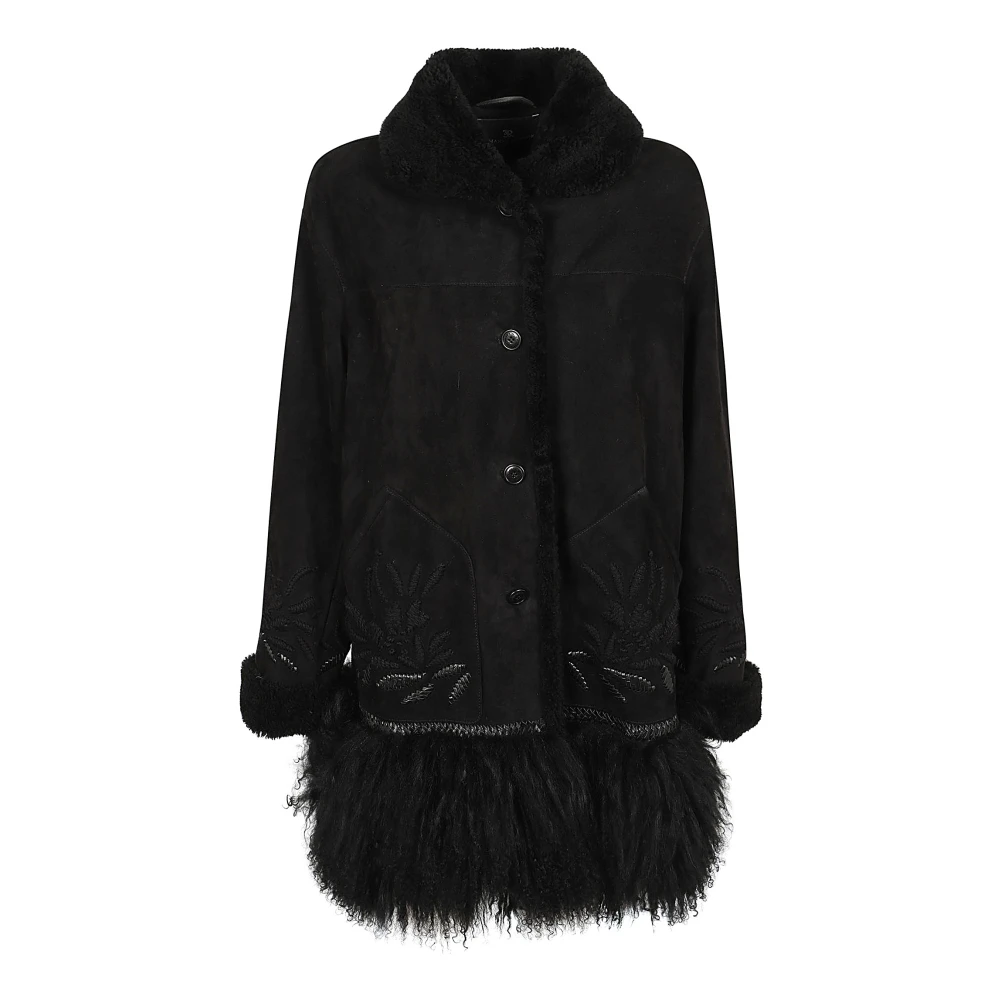 Ermanno Scervino Zwarte Leren Cape Damesmode Black Dames