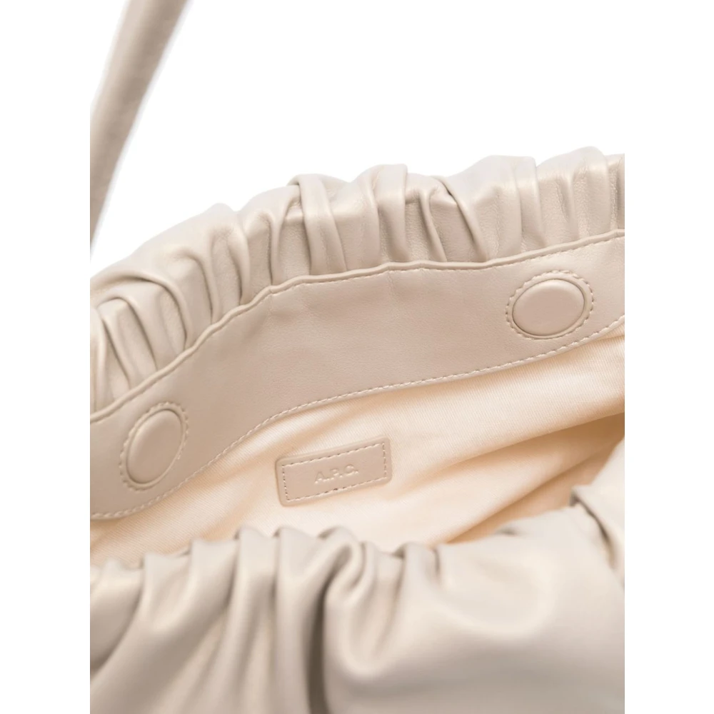 A.p.c. Witte schoudertas met trekkoordsluiting White Dames