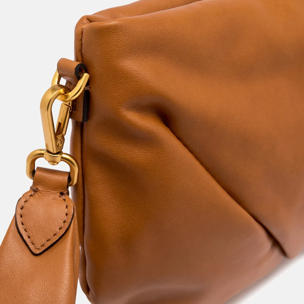 Gianni Chiarini Elegante Leren Bruine Avond Clutch Brown Dames