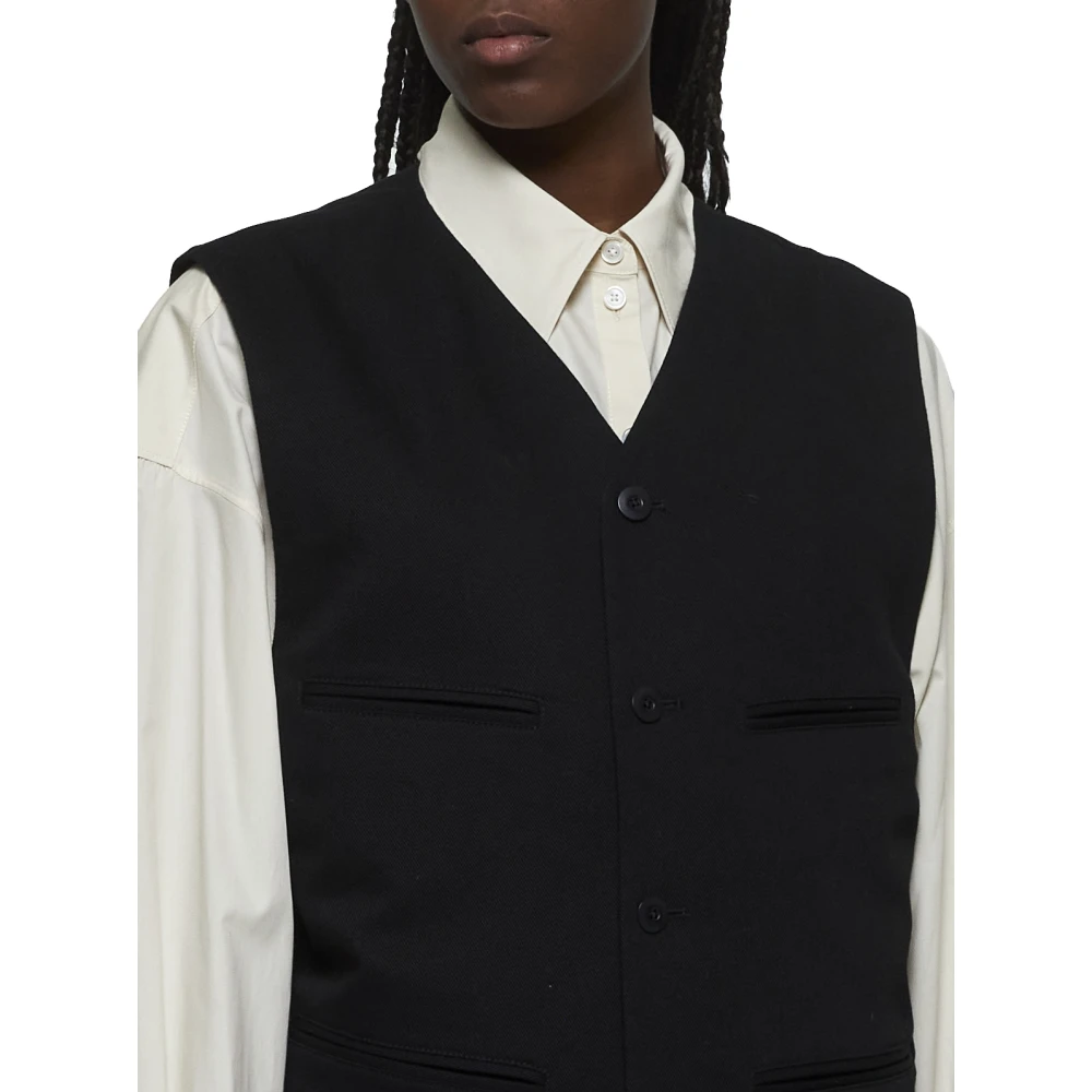 Lemaire Zwarte Jassen Vest Stijlvol Black Heren
