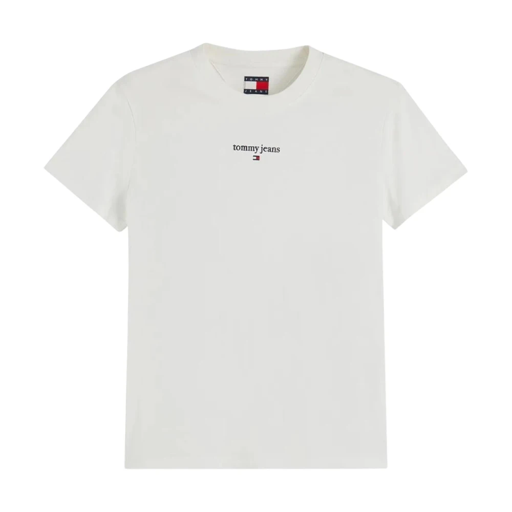 Tommy Jeans Logo Jersey Crew Neck T-shirt, White, Size L, Women - Image 3