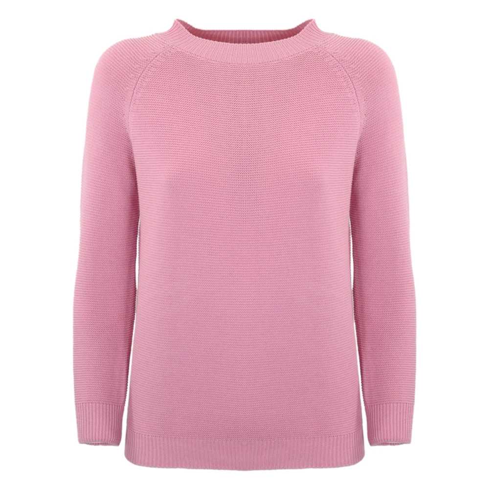 Max Mara Weekend Roze Katoenen Sweater Links Lange Mouw Pink Dames