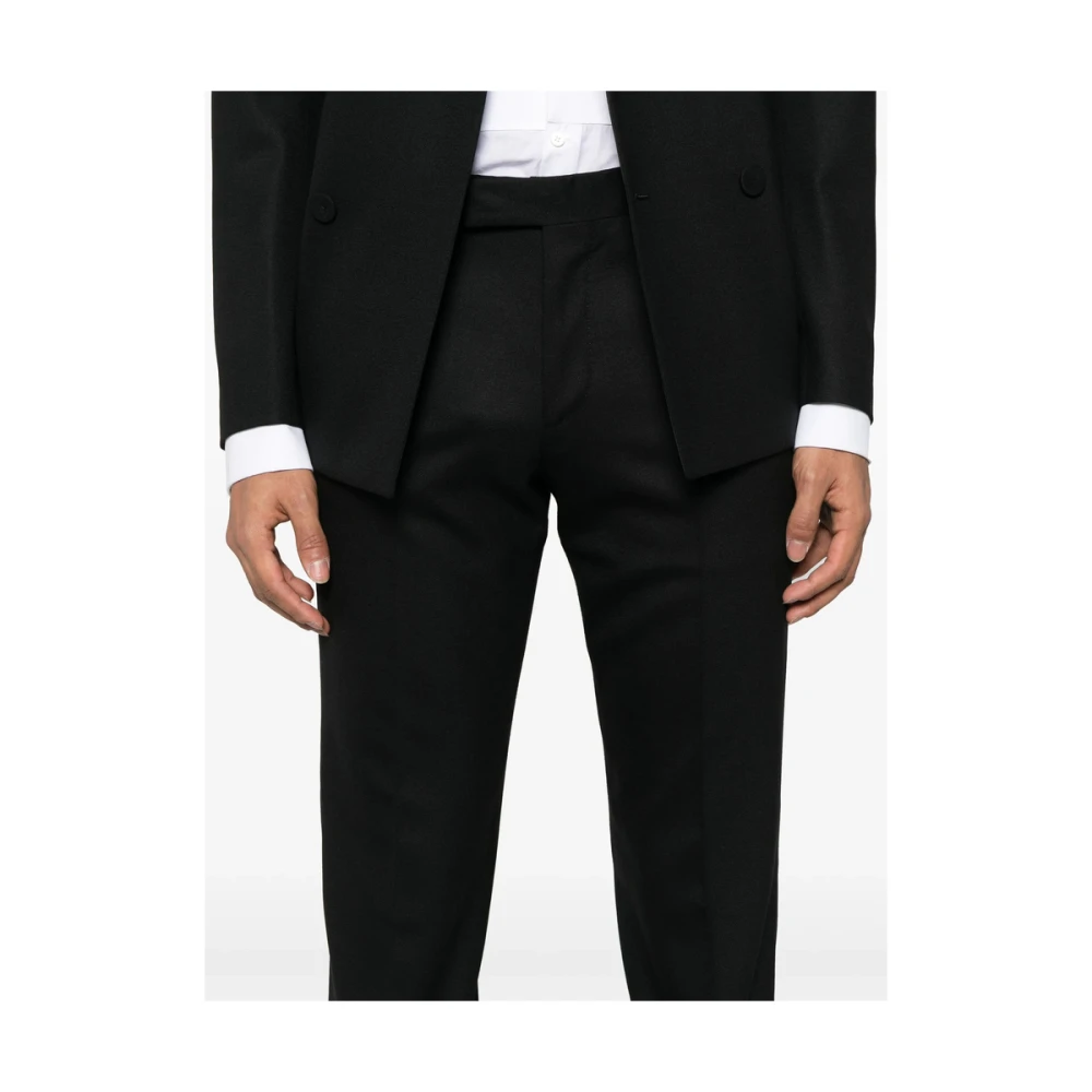 Lardini Zwart pak met verborgen voorknoop Black Heren
