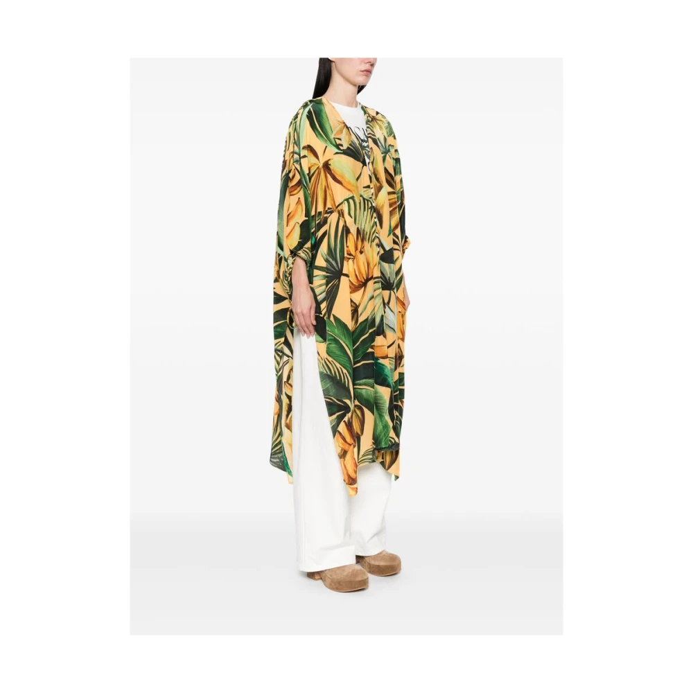 Farm Rio Gele Jurk met Trekkoord en Zijdelingse Splitten Multicolor Dames