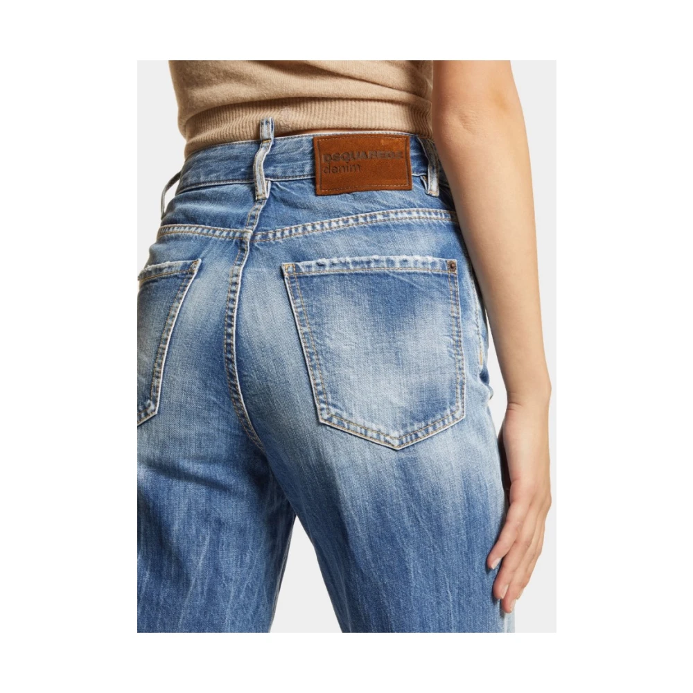 Dsquared2 Vintage Gewassen Boston Broek Blue Dames