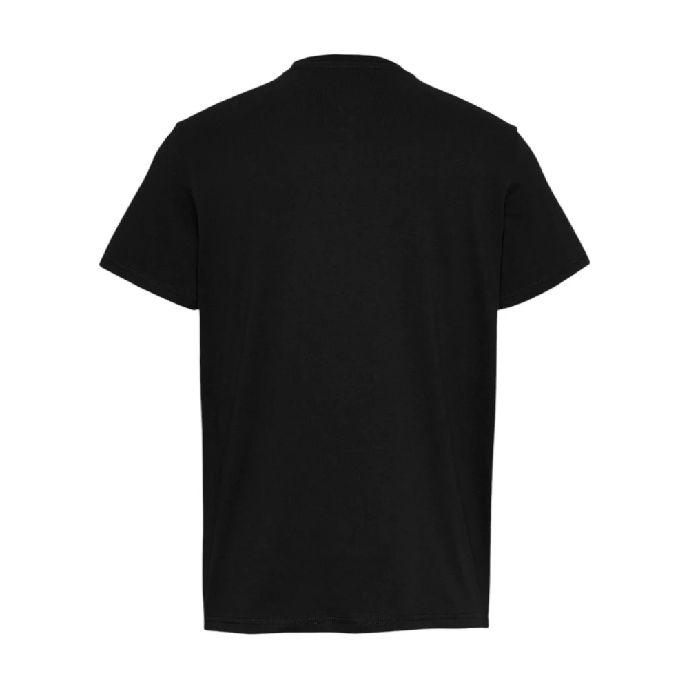 Tommy Jeans Zwarte Katoenen T-shirt Ronde Hals Korte Mouw Black Heren