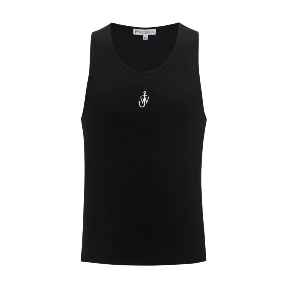 JW Anderson Zwart Logo T-shirt Ronde Hals Katoen Black Heren