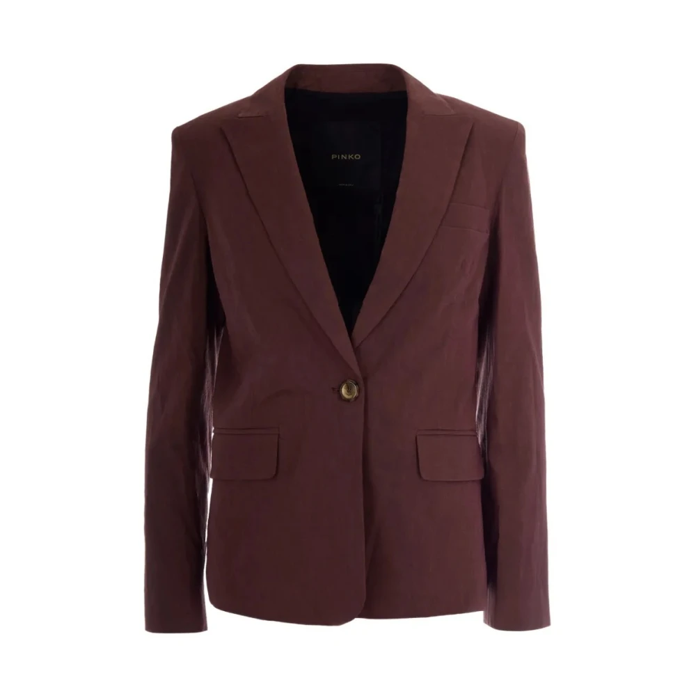 Pinko Women's Brown Freda Giacca Lino Stretch - Blazers - Xs - Jackets