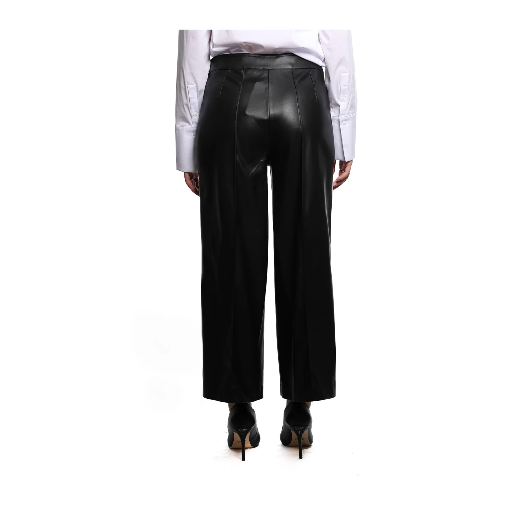 Jijil Hoge taille zwarte polyester broek Black Dames