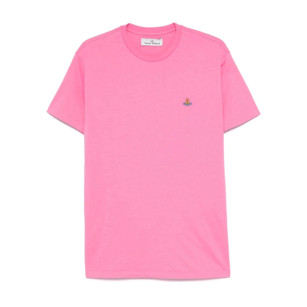 Vivienne Westwood Rosa T-shirts och Polos med Orb Logo Pink, Dam