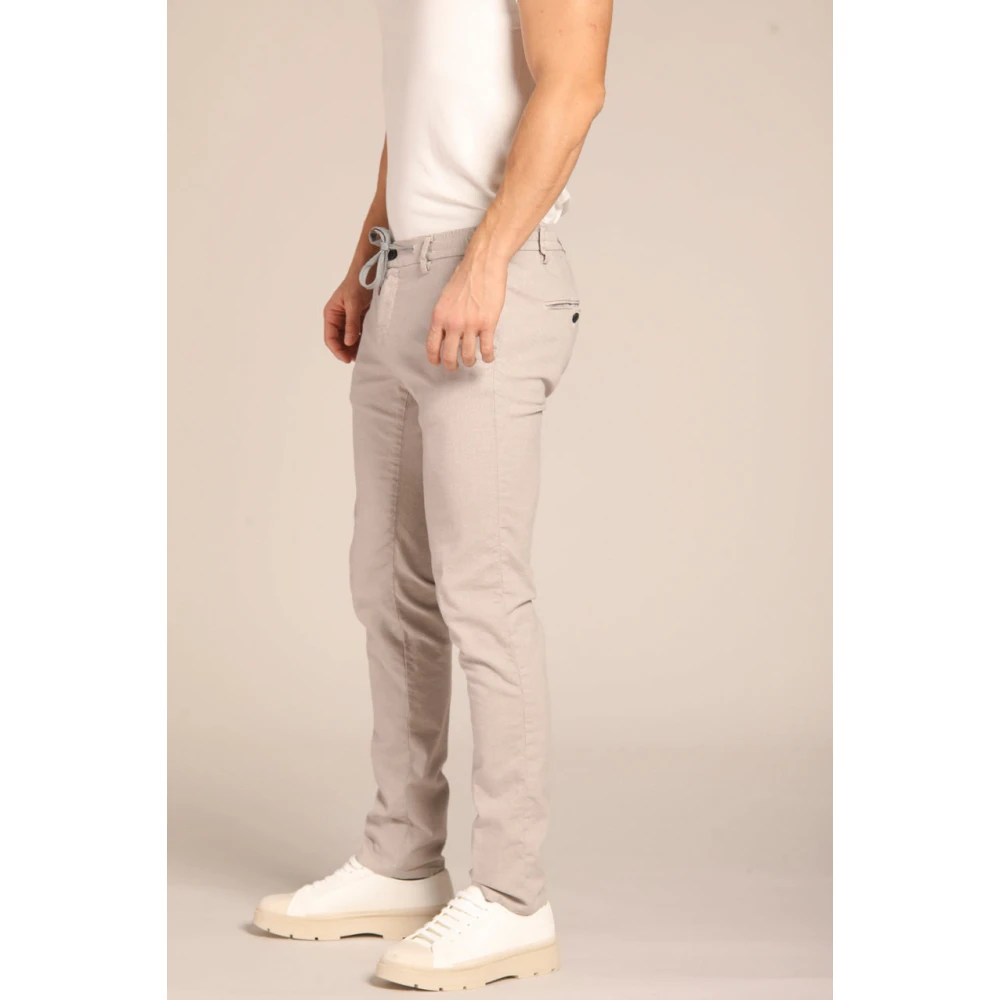 Mason's Slim Fit Chino Jogger Broek Microfantasia Beige Heren