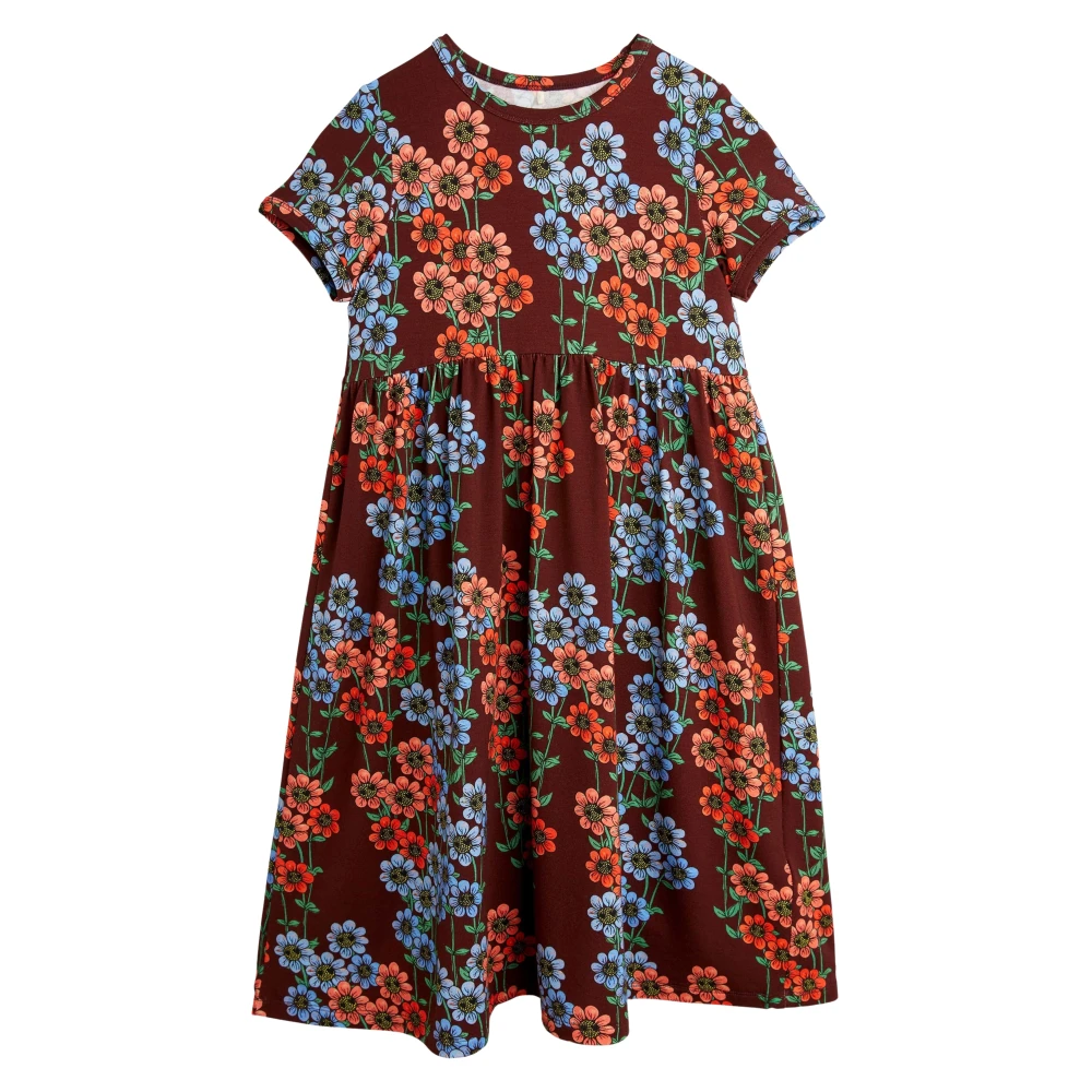 Mini Rodini Girls Multicolor Dresses, 9 M, Daisy Print Dress In Multicolour