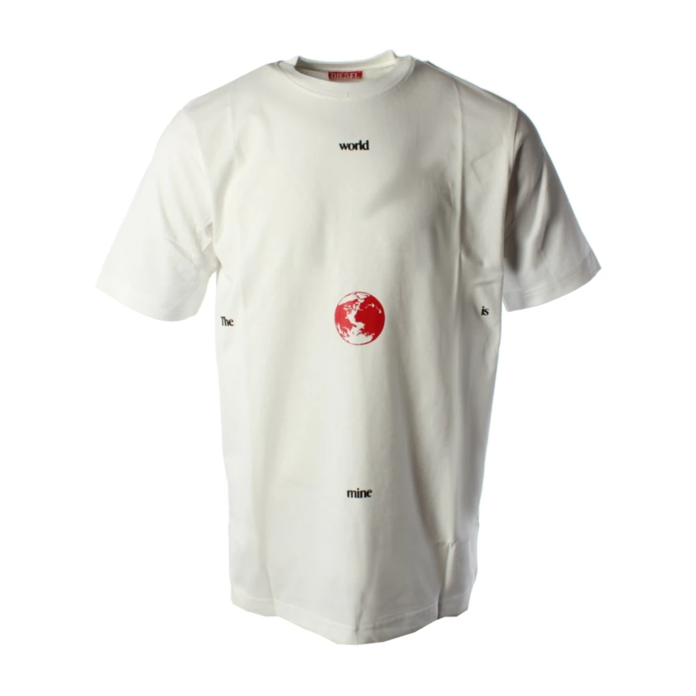 Diesel Wit Katoenen T-shirt voor Heren White Heren