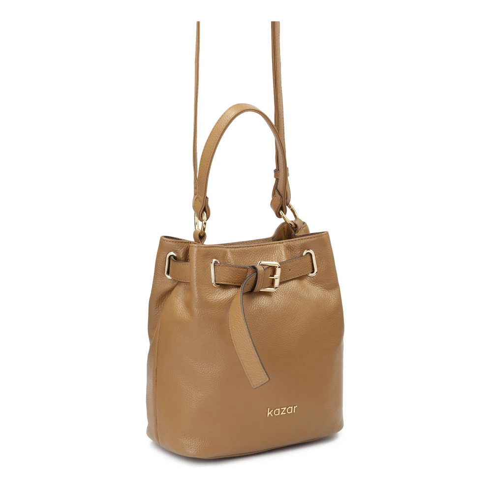 Kazar Bruine handtas met decoratieve band Brown Dames