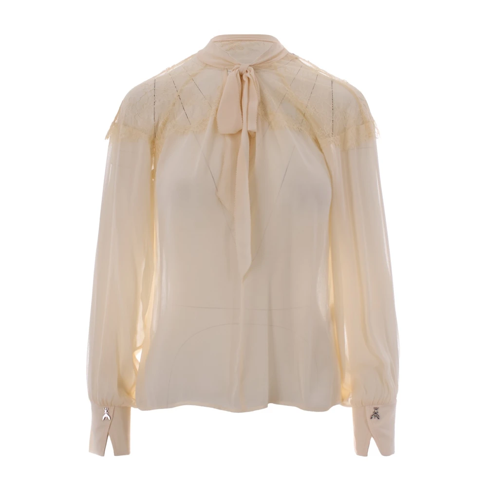 Patrizia Pepe Women's Beige Tie-Neck Blouse