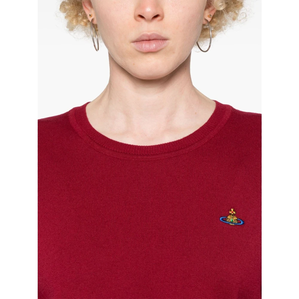 Vivienne Westwood Bordeaux Ribgebreide Trui Red Dames