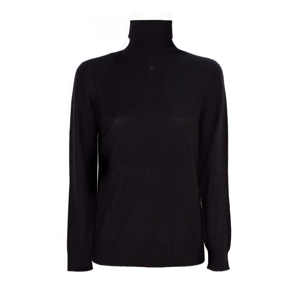 Kangra Zwart Wol Kasjmier Coltrui Sweater Black Dames