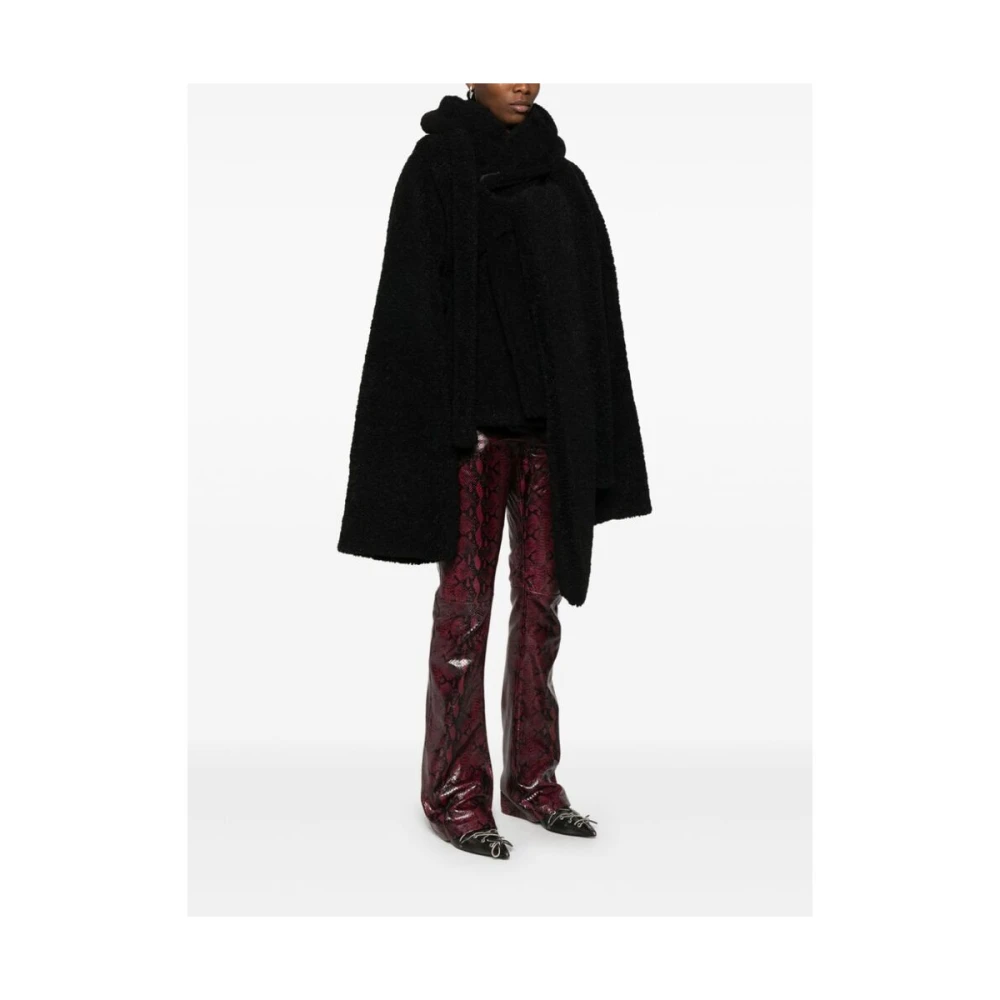 Ottolinger Zwarte Fleece Textuur Hoodiejas Black Dames