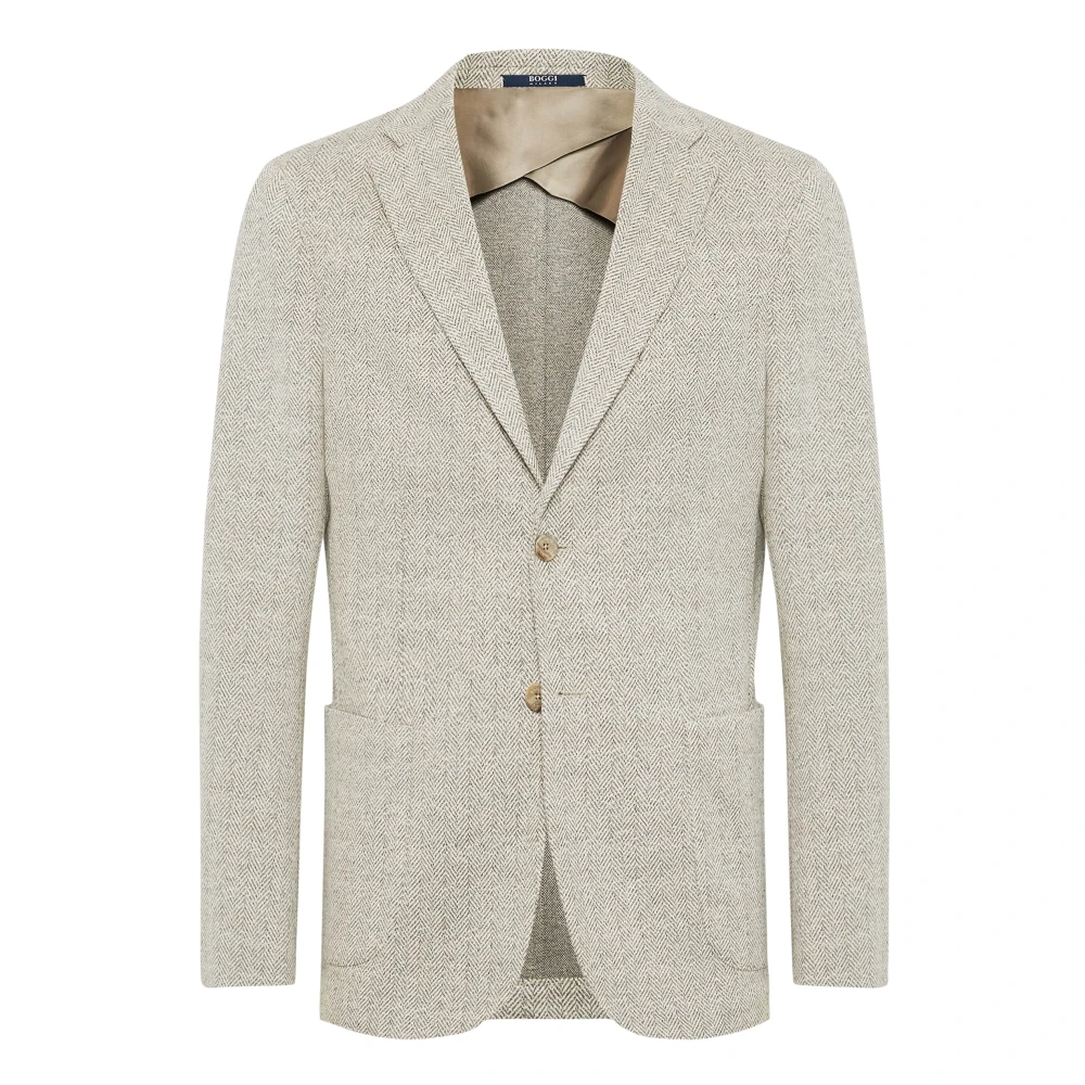 Boggi Milano Jersey Katoenen Blend Jas Gray Heren