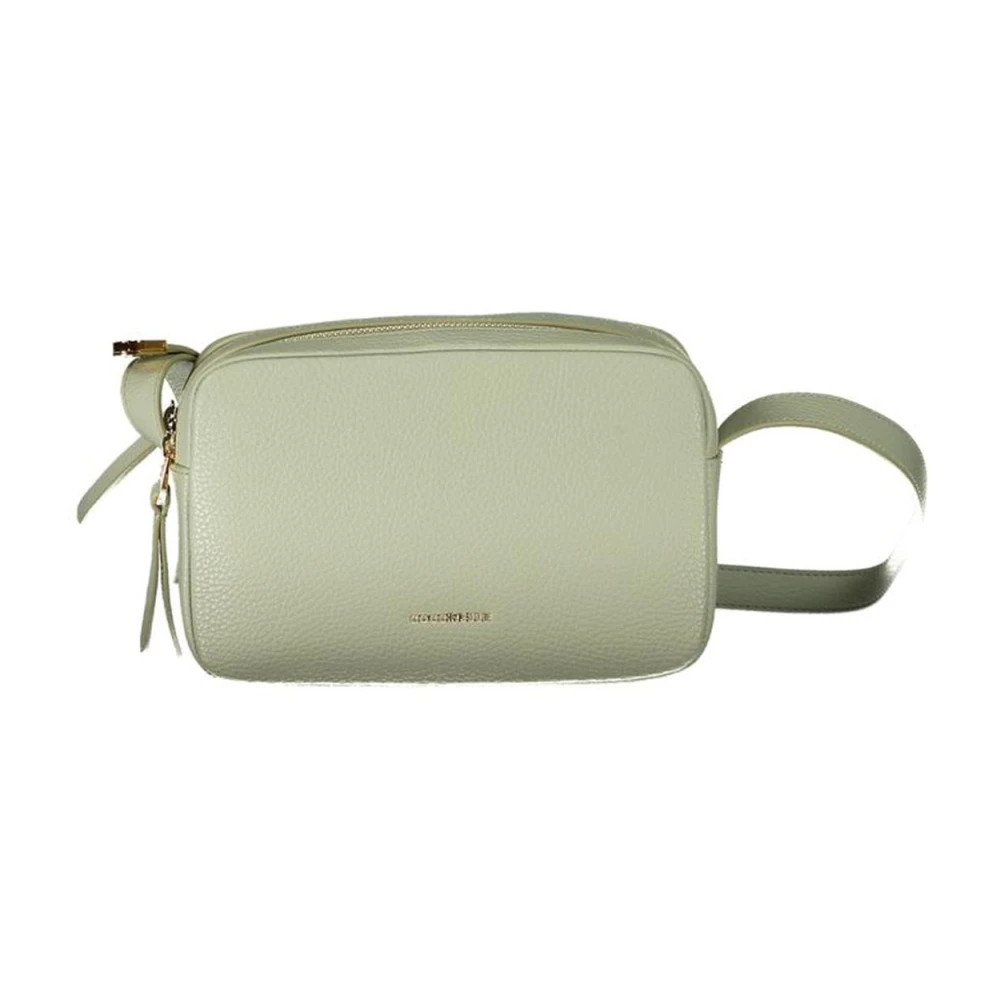 Coccinelle Groene Leren Schoudertas met Logo Green Dames