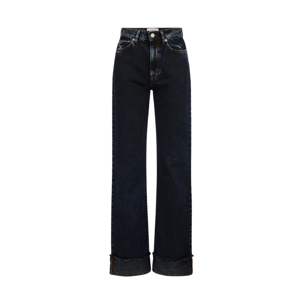 Iceberg Wijde fit 5-pocket broek met omslag Blue Dames