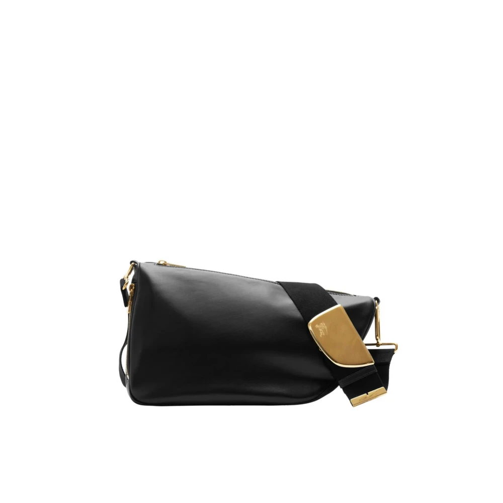 Burberry Zwarte Messenger Shield Schoudertas Italië Black Dames