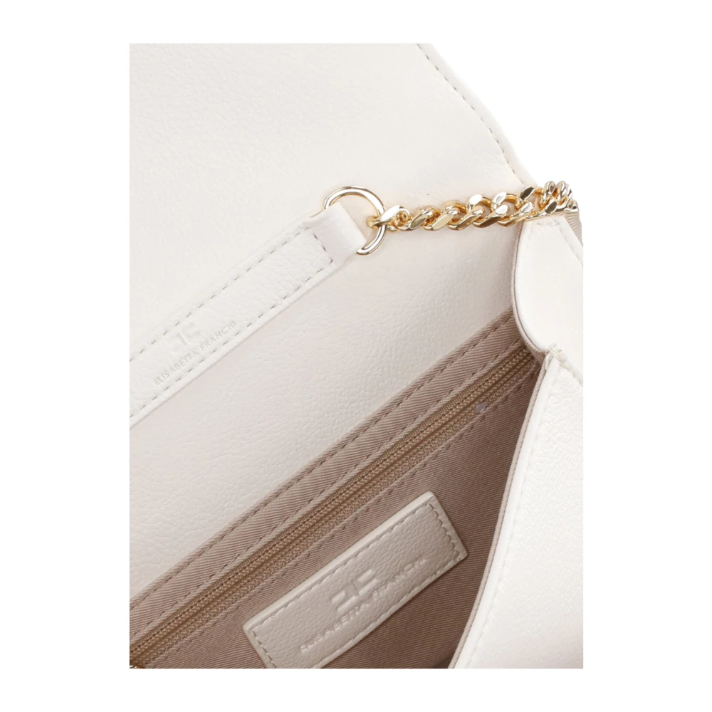 Elisabetta Franchi Ivoor Ketting Schouder Pochette Tas Beige Dames