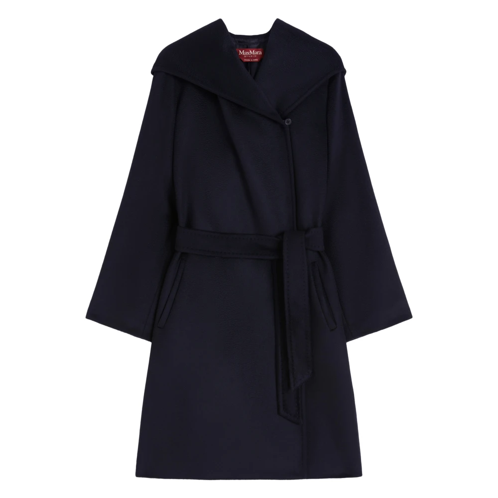 Max Mara Women's Blue Belted Coats, S, Coats
